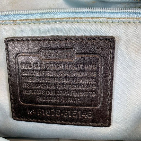 Coach shoulder hobo bag brown black canvas leather - Picture 4 of 11